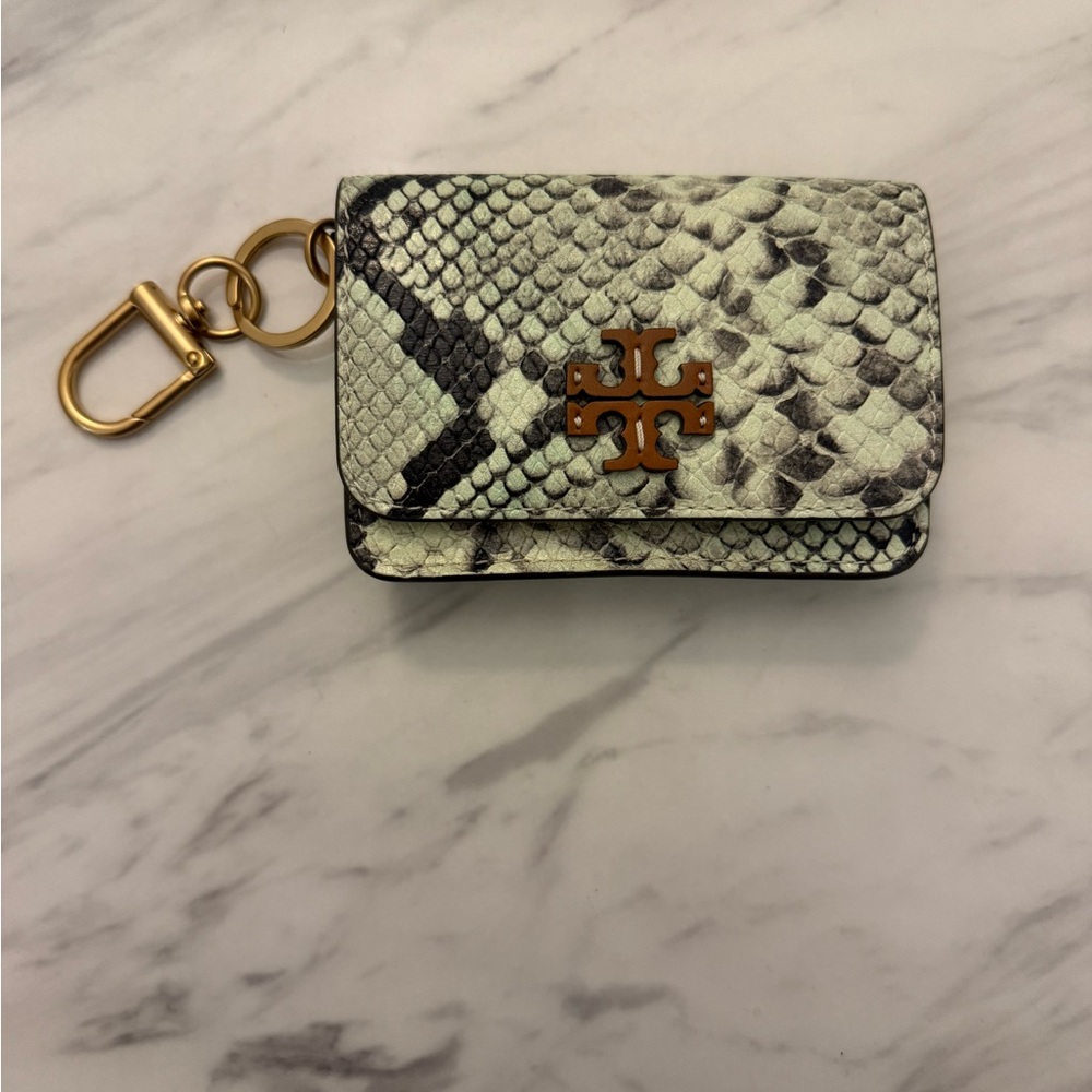 NWT Tory Burch Mint Green Flap Card Case
